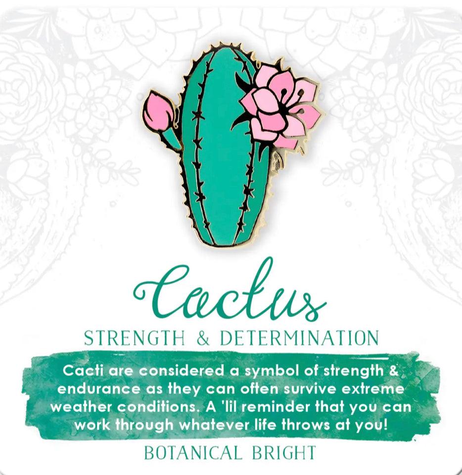 Blooming Cactus Enamel Pin - Plant Homewares &amp; Lifestyle